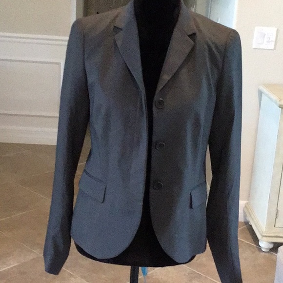 Theory Badelia blazer three button front (hidden when closed), gray, size 6 - Picture 1 of 11